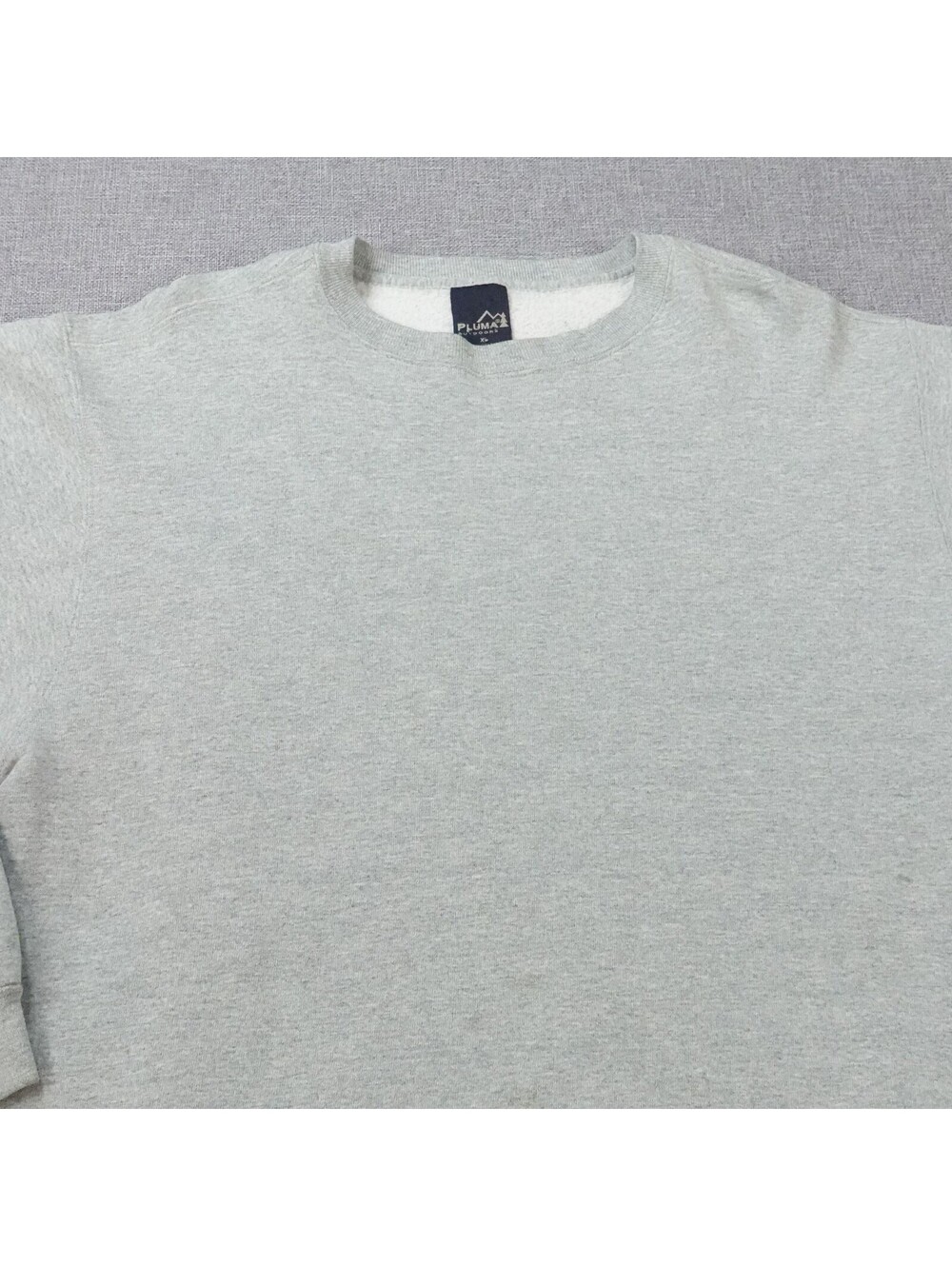 Vintage Pluma Outdoors Gray Blank Crewneck Sweatshirt Size L Cotton/Poly Fleece - Picture 2 of 9